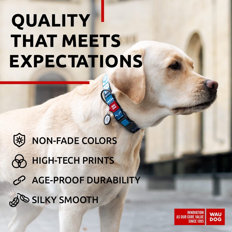 WAUDOG Nylon Dog Collar - Adjustable Dog Collar for Large Dogs, Small & Medium Dogs - Breakaway Puppy Collars for Large Breed Dogs - Boy & Girl Dog Collars with Durable Plastic Buckle and QR Dog Tag - Image 4